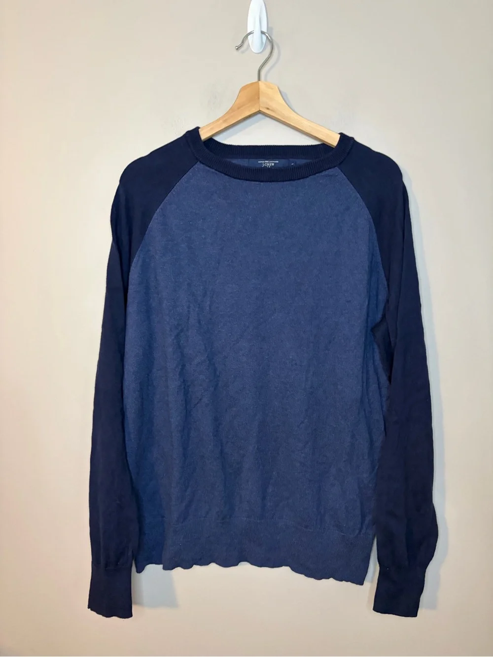 J. Crew Men's Two-Tone Blue Crewneck Sweater